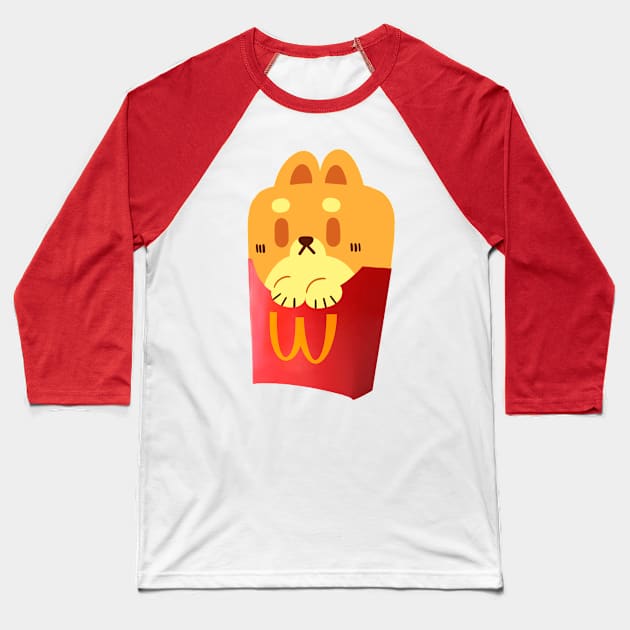 french doge Baseball T-Shirt by badruzart